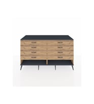 Kronos Konsol 8 Çekmeceli  176x59x99 Çam-Antrasit/Çam