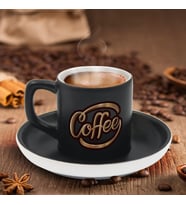 BK Gift Kişiye Özel Coffe Tasarımlı Siyah Renk Türk Kahvesi Fincanı-1, Arkadaşa Hediye, Sevgiliye Hediye, Yıl Dönümü Hediyesi