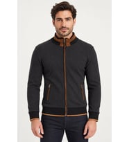 Dewberry Erkek Pamuklu Sweatshirt Balıksırtı Antrasit 9021 Günlük Üst Giyim, Casual Stil, Hafta Sonu Kombini