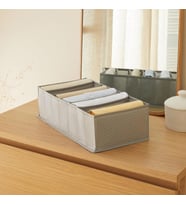 Ocean Home Textile 7 Bölmeli Gri Balıksırtı Çekmece Düzenleyici 22 x 41,5 x 12 cm
