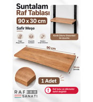1 Adet - 90x30 cm Suntalam Mağaza Rafı Safir Meşe Geniş Ahşap Raf Tablası Konik Dikme Uyumlu