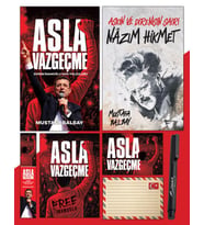 Asla Vazgeçme - Ayraç - Kartpostal - Poster - Nazım Hikmet - Atatürk İmza Baskılı Kalem