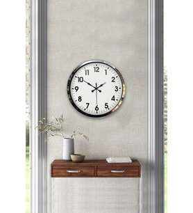 River World Duvar Saati Metal Standart Elegance Krom 40 cm