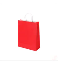 Büküm Saplı Kraft Çanta 32 x 26 x 12 cm, Kırmızı - 1 Adet (STD)
