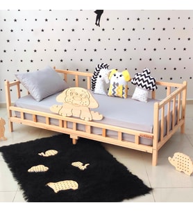 Markaawm Sevimli Figürlü 90 x 190 Montessori Yatak Çocuk Karyola 90X200 (Karışık)