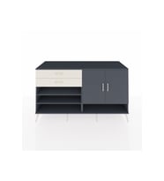 Kronos Konsol 4 Raflı 2 Çekmeceli 2 Kapaklı 176x59x99 Antrasit-Antrasit/Aytaşı
