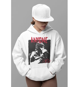 Tasarım Anyone Justin Bieber Baskılı Unisex Oversize Şarkıcı Hoodie