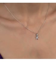 Swarovski Taşlı Gümüş Çocuk Bayan Kolye