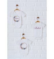 Pia Baby Premium %100 Pamuk İsme Özel Organik Baskılı Üçlü Set Çıtçıtlı Bebek Body Zıbın Modelleri 5029-18 (Ekru)