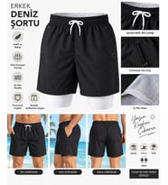 Çocuk Deniz Şortu-Siyah-11.12 Yaş
