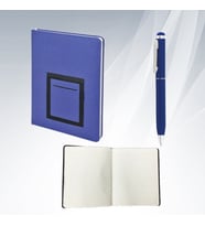 HEDİYESİBİZDEN KİŞİYE ÖZEL İSİM BASKILI ORTASI CEPLİ TARİHSİZ ÇİZGİLİ DEFTER VE METAL TÜKENMEZ KALEM (Lacivert)
