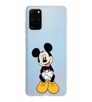 Samsung Galaxy S20 Plus Kapak Mickey Mouse Tasarımlı Şeffaf Silikon Kılıf