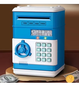 Premium Atm Kumbara – Şifreli Para Kasası, Otomatik Para Alma, Çocuk ve Yetişkinler Için Güvenli Birikim (Mavi)