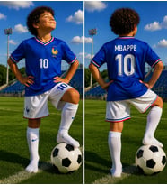 Mbappe Fransa Milli Takım Dünya Kupası Futbol Çocuk Forması 4 lü set Çorap Bileklik Hediyeli