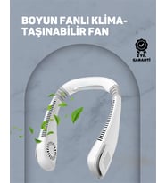 Usb Şarjlı Giyilebilir Fan  5 Kademeli Rüzgar Hızı, Sessiz Turbo Soğutma, 360° Hava Sirkülasyonu