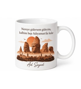 Adıyaman Memleket Temalı Kişiye Özel Baskılı Kupa Bardak Hediye