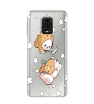 Redmi Note 9 Pro / 9s Uyumlu Yıldızlı Ayıcıklar Tasarımlı Şeffaf Telefon Kılıfı