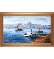 EV İŞYERİ OFİS İÇİN ALTIN ÇERÇEVELİ PASPARTULU TABLO VB824
