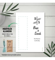 Hediyelik Kart - Gelin / Damat Harf Tasarım Nişan / Düğün / Söz Hatırası Makrome Anahtalık, Toka, Kurabiye, Kahve Kartı