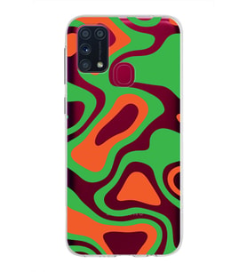 Samsung Galaxy M31 Kapak Renkli Desen Tasarımlı Şeffaf Silikon Kılıf