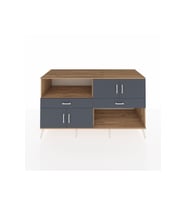 Kronos Konsol 3 Raflı 2 Çekmeceli 4 Kapaklı 176x59x99 Çam-Antrasit