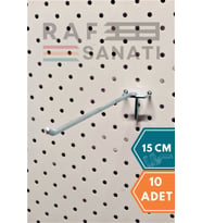 10 Adet Fon Kancası Delikli Pano Kancası 15 cm - Askı Kanca Raf Askısı Raf Aksesuar Tel Askı Raf Kancası
