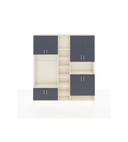 Arges Dolap 18 Raflı 8 Kapaklı Tek Askılı 220x30x243 Aytaşı-Antrasit/Aytaşı