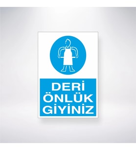 Deri Önlük Giyiniz 21x28 Arkası Yapışkanlı Levha