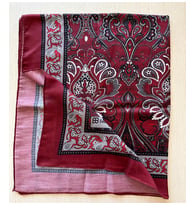 Polo Craft Soft Osmanlı Desen Şal 70 x 180 (Gri - Kırmızı - Siyah)