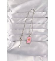 Northcity 316L Çelik Gümüş Renk Pembe Mineli Güneş Model Tarot Kolye 5886