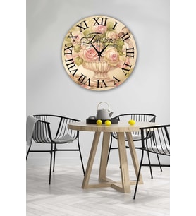 Bilge Retro Tasarımlı Duvar Saati 35 X 35 Cm (Baskılı)