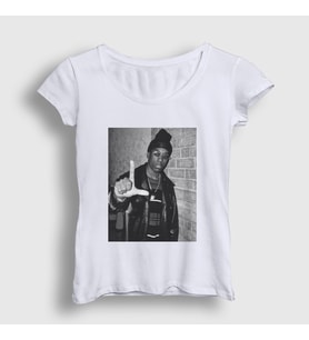 Presmono Kadın Beyaz Harlem Rapper Hiphop Big L T-Shirt 553909tt (Beyaz)