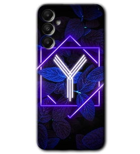 Galaxy A05s Kılıf HD Desen Baskılı Kılıf - Dark Neon Yaprak Y Harfi