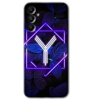 Galaxy A05s Kılıf HD Desen Baskılı Kılıf - Dark Neon Yaprak Y Harfi