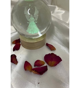 3D Led Işık Cam Küre Kanatlı Melek 8 Cm Çok Renk (Çok Renkli)