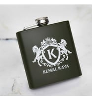 Asil Atlar Kişiye Özel İçki Matarası 6 Oz Yeşil