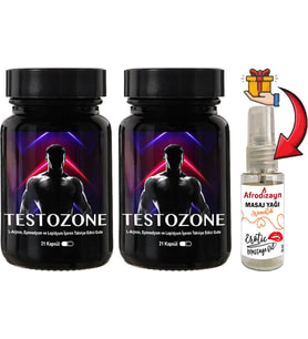 Testozone 2 Kutu Erkeklere Özel L-Argininli Lepidyumlu 21LI Formül + Afrodizayn Yağı 30 ml