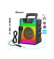 Bluetooth Hoparlör Mikrofonlu RGB Işıklı Şarjlı 4 İnç