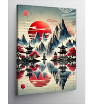 Kanvas Tablo Japon Bahçesi ve Göl