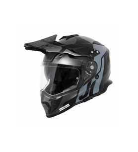 j34 Pro Tour Mat Siyah-Titanium Güneş Vizörlü Cross Kask