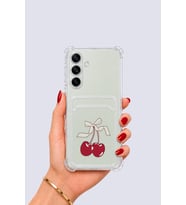 Samsung Galaxy S24 Kartlıklı Kiraz Desenli Kılıf - ETC9374-2560