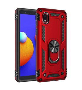 Samsung Galaxy A01 Core Kılıf Sofya Yüzüklü Silikon Kapak - Kırmızı