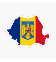 Romanya Armalı Bayrak Haritası Araba Sticker Etiket 19CM