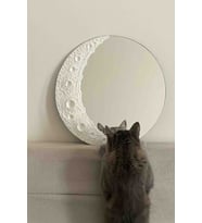 moon Beyaz Ay Desenli Krater Ayna