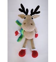 Sevimli Yeni Yıl Geyiği Amigurumi Organik Oyuncak