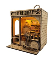 Beer House Ahşap Maket Seti – DIY Miniatür Meyhane Book Nook Koleksiyoner Model
