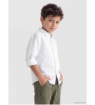 LCW Kids Beyaz Regular Fit Uzun Kollu Erkek Çocuk Gömlek