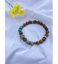 serapis accessories Tasarım Doğal Taşlı Ahşap Boncuklu Unisex Etnik Bohem Kadın / Kız Mor Bileklik