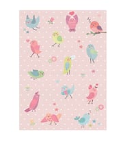 Brillant İpek Latex Kaymaz Taban Çocuk Halısı-BIRD HJ11715.801-(130x190) (Pembe)