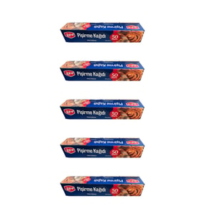 Roll-Up Beyaz Yağlı Fırın Tepsi Pişirme Kızartma Kağıdı - 37 Cm. x 50 Metre - 5 Adet